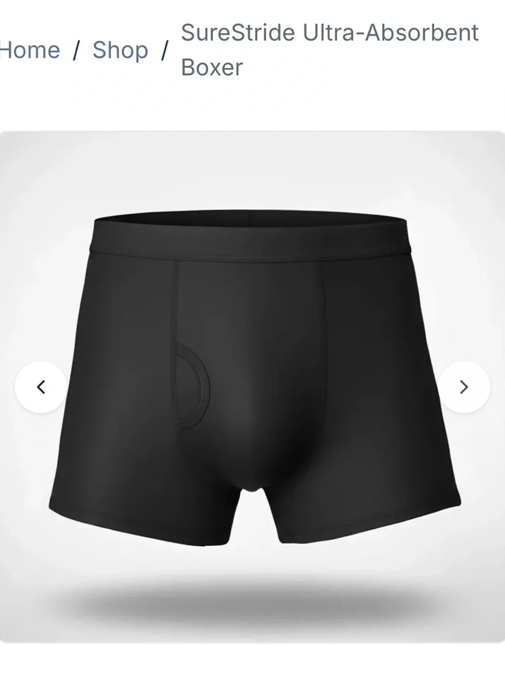 Classic Black Boxer Briefs with LeakGuard Core - Incontinence Briefs - NWT